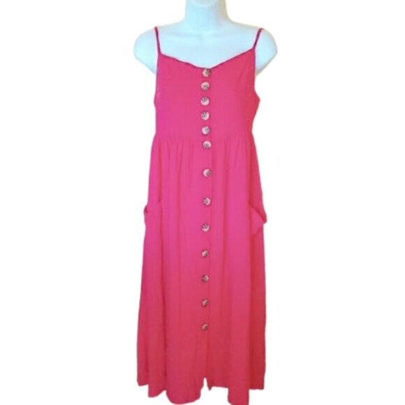 BUFFALO Orange Linen Blend Summer Dress Size Small - Picture 1 of 6